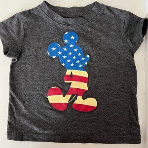 Celebrate Together Disney Infant TShirt Sz 12mos Gray w/Red, white & blue MICKEY